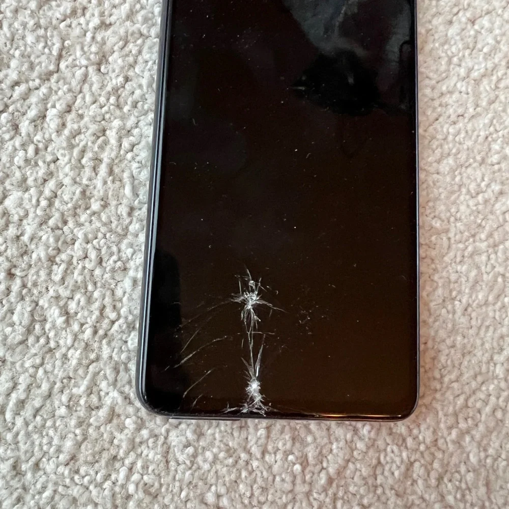 Samsung Galaxy A53 A536U Cracked top glass Cell Phone For Parts Not Working